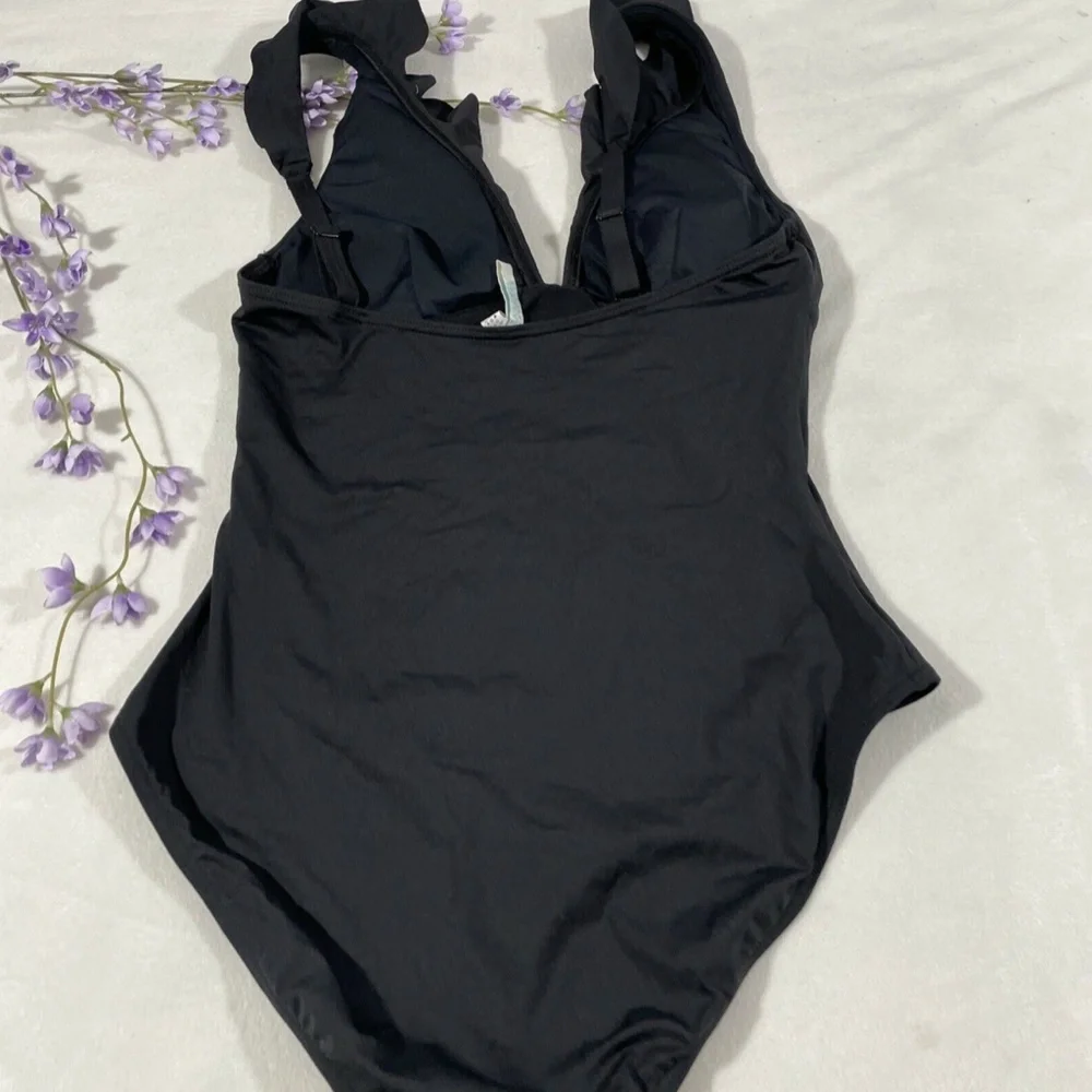 NEW Sea Level [ 6 US ] Ruffle Frill One-Piece Swimsuit in‎ Black